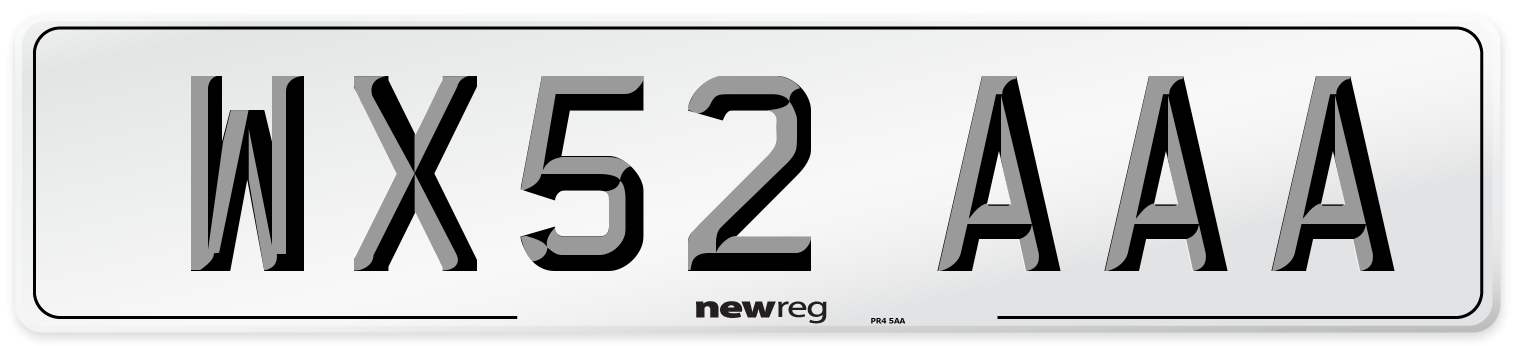 WX52 AAA Number Plate from New Reg